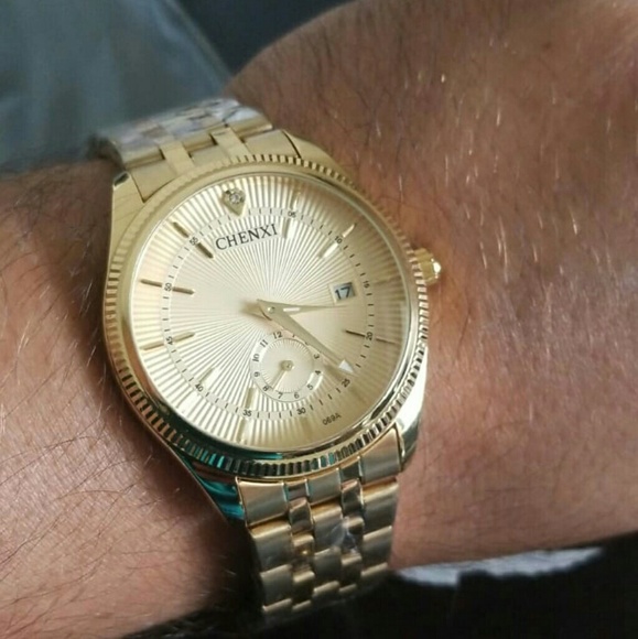 Mens Watches Top Brand Luxury CHENXI Golden Watch - Picture 4 of 5